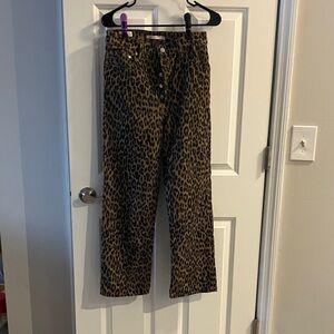 Leopard Print Straight Leg Pants